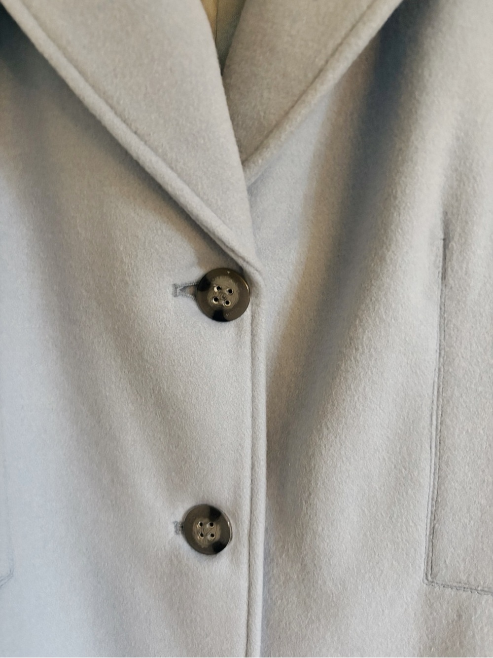 Calvin Klein Light Blue Single-Breasted Wool-Blend Coat - Picture 4 of 6